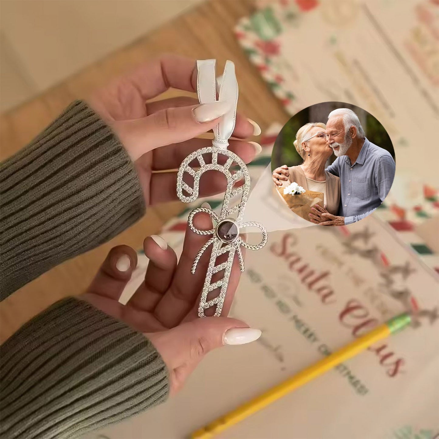 Ornement Sucre d’Or avec Photo Personnalisée