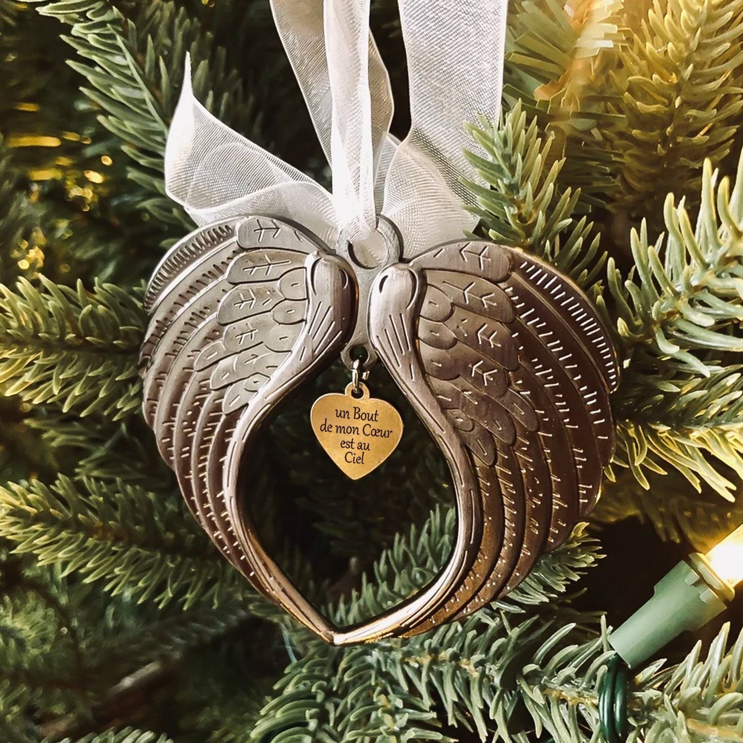 Ornement Aile d'Ange - Un Bout de mon Cœur est au Ciel