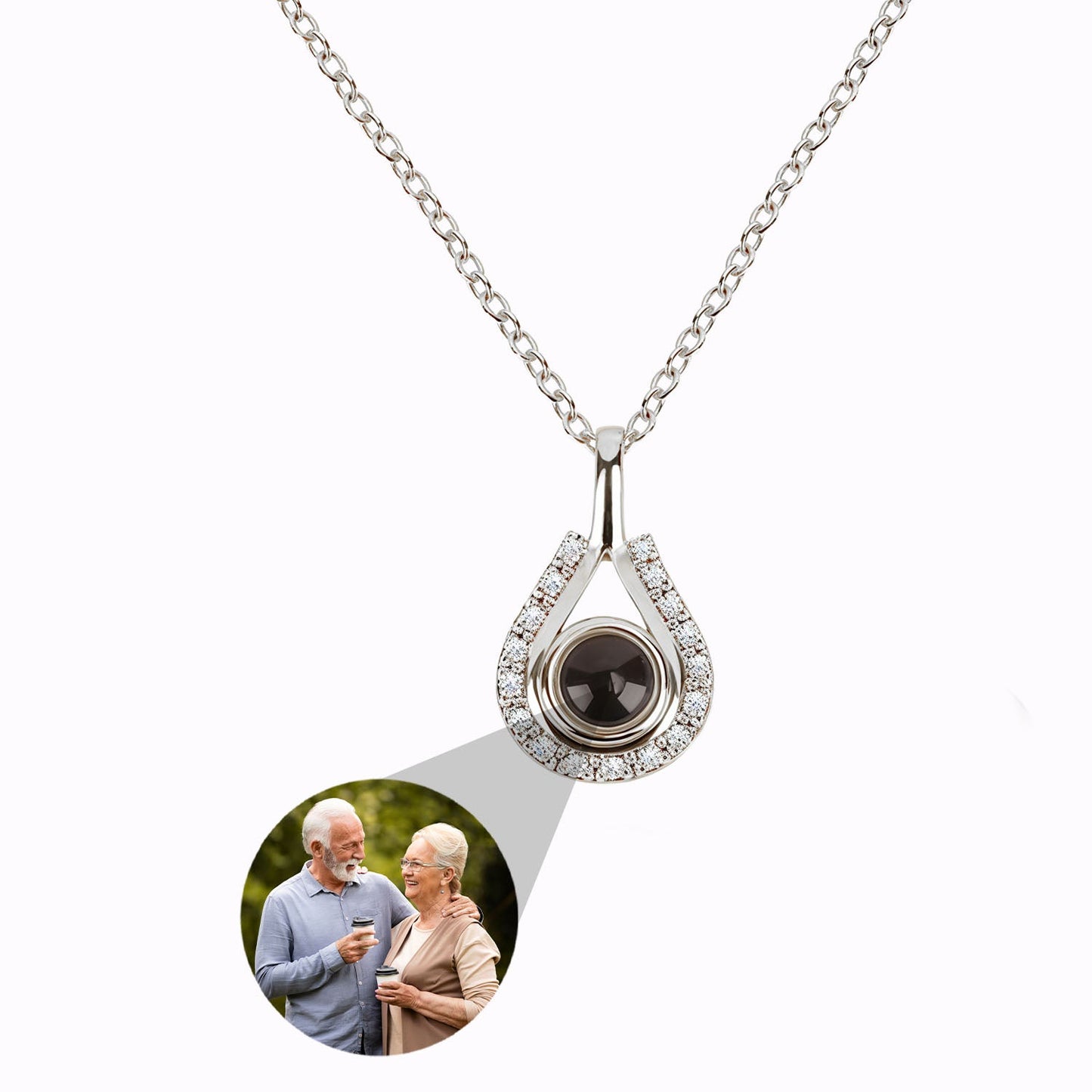 Collier Larme du Temps avec Photo Personnalisée