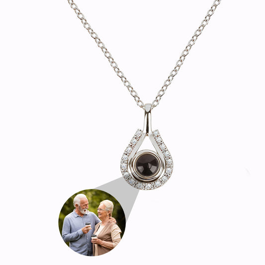 Collier Larme du Temps avec Photo Personnalisée