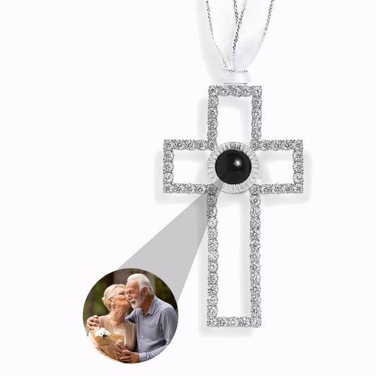 Ornement Croix du Souvenir avec Photo Personnalisée