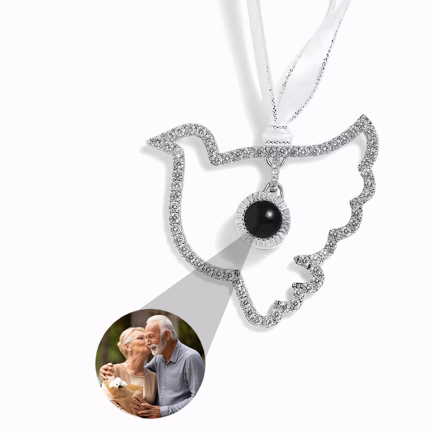 Ornement Colombe de Paix avec Photo Personnalisée