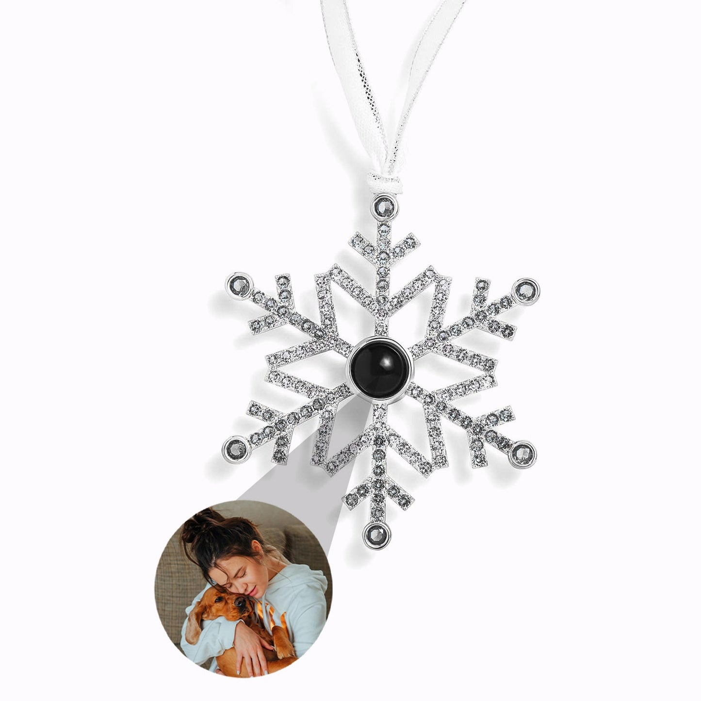 Ornement Flocon de Neige avec Photo Personnalisée