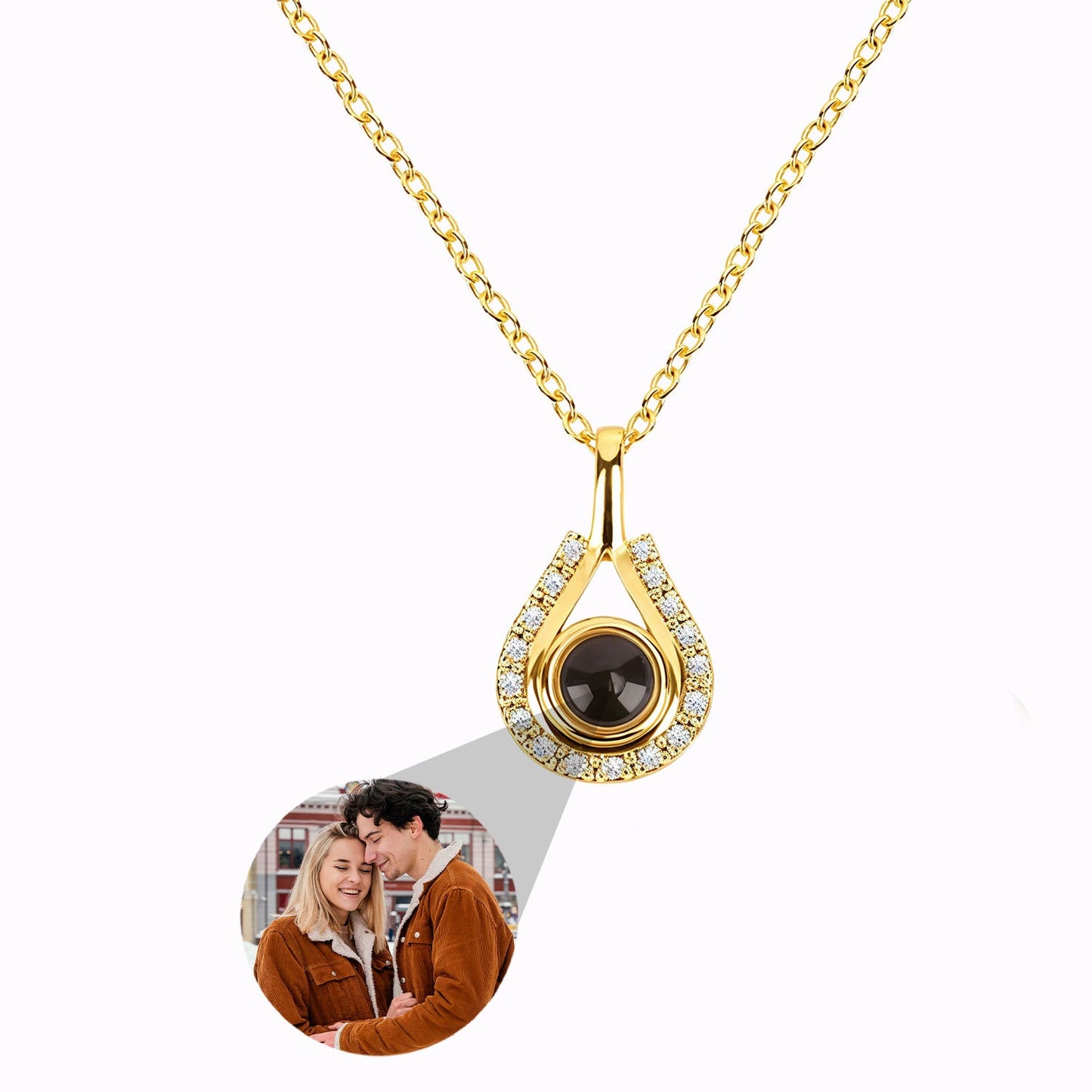 Collier Larme du Temps avec Photo Personnalisée