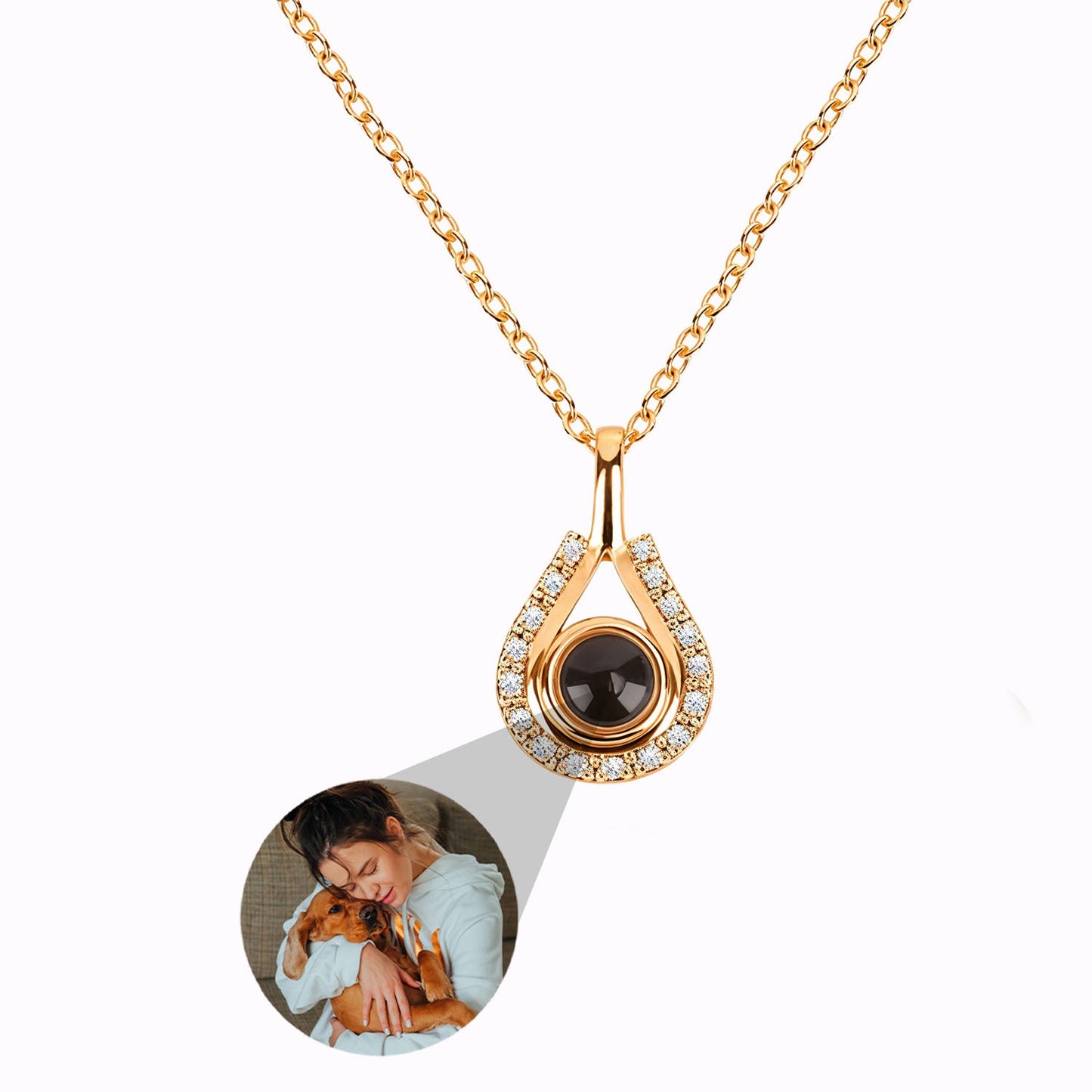 Collier Larme du Temps avec Photo Personnalisée