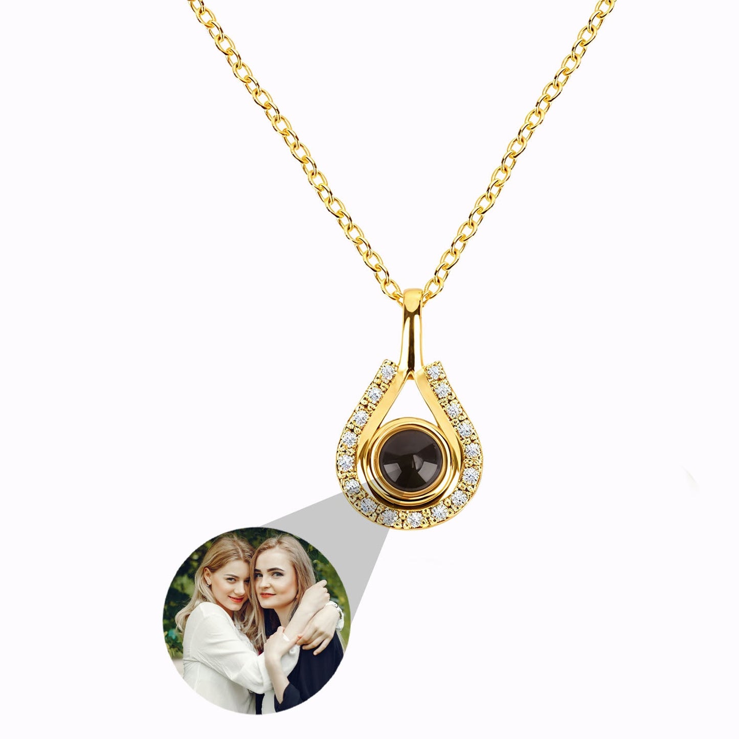 Collier Larme du Temps avec Photo Personnalisée