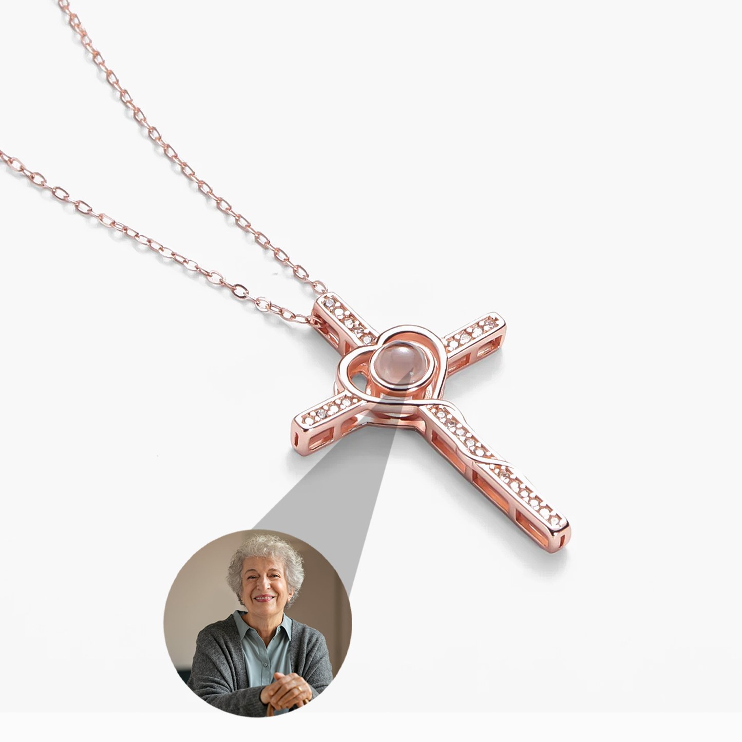 Collier Croix de Jésus avec Photo Personnalisée